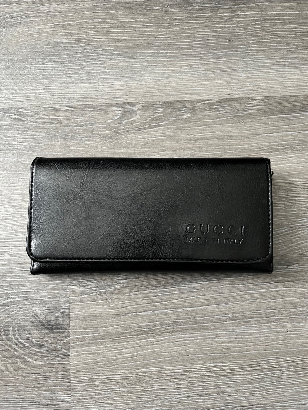 Gucci Black Embossed Leather Long Wallet (not sure if authentic)